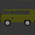 minibus minivan driverless bus school bus van box car 3d model