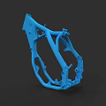 Blue Motorcycle Frame 3D Model Detailed Structure For Bike Chassis Part