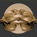Elegant Golden Heart Shaped Wing Design Furniture Ornament With Circular Base