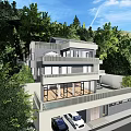 Modern Detached Villa Surrounded by Green Trees with Multiple Terraces and Swimming Pool