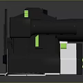 High Tech Black Tracker Device with Green Accents and Scope Mount Design 3d model