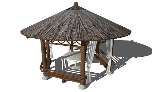 New Chinese Style Pavilion Cottage 3d model