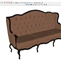 Classic Style Sofa Bed With Tufted Beige Upholstery And Dark Wooden Curved Legs