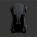 Futuristic Concept Car with Sleek Metallic Body Black Glass Roof and Unique Alloy Wheels