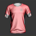 Red Sports Jersey With Black Accents And Logo On Chest Short Sleeve