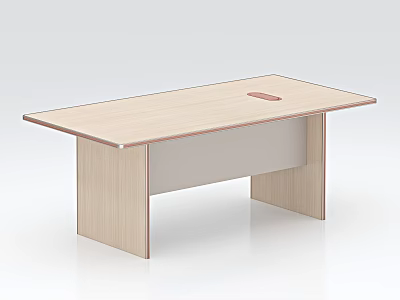 Modern Wooden Conference Table With Rectangular Top And Sleek Legs 3d model