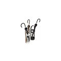 Modern Wooden Umbrella Stand Holder With Black And Beige Umbrellas For Home Use