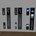 Elevator Switch Elevator Button Outcall Box Elevator Call Button Switch Floor Display 3d model