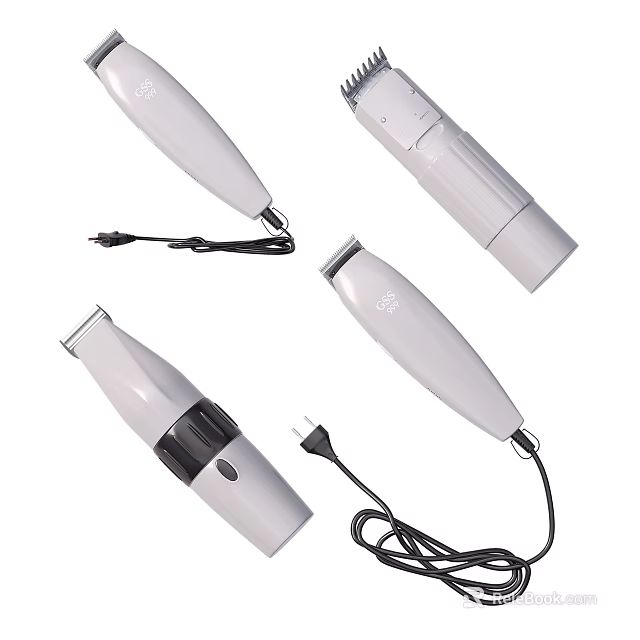 White Handheld Daily Use Electrical Appliances With Multiple Styles And Power Cords 3d model 