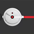 Stainless Steel Household Saucepan With Silver Body Red Handle And Secure Lid
