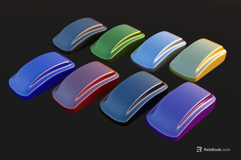 Colorful Wireless Mice With Modern Sleek Design And Various Vibrant Colors 3d model 