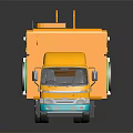 Yellow Mobile Sound Truck With Large Speakers Neon Lights And Control Panel