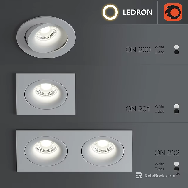 Downlights And Spotlights Featuring ON 200 ON 201 ON 202 Models White Black Color Options 3d model 