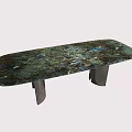 Modern Minimalist Dining Table With Unique Patterned Surface And Metal Legs Design 3d model