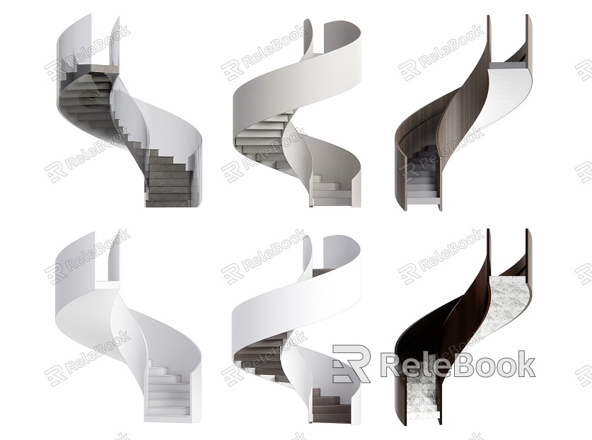 Modern revolving staircase revolving staircase combination model