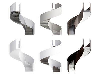 Modern revolving staircase revolving staircase combination 3d model