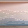 New Chinese background wall Far Mountain background wall 3d model
