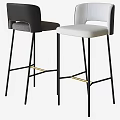 Modern Leather Bar Stools With Black White Seats Metal Legs And High Back Design