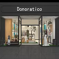 Donoratico Clothing Store with Window Display and Mannequins in Modern Interior