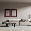 Modern Multi-person Sofa poliform Sofa Coffee Table Combination Floor Lamp Decorative Painting Sofa Coffee Table Combination 3d model