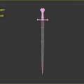 Medieval Decorative Sword With Golden Hilt And Long Slender Blade