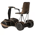 Modern Motorcycle With Black Seat Brown Frame And Large Wheels Design 3d model