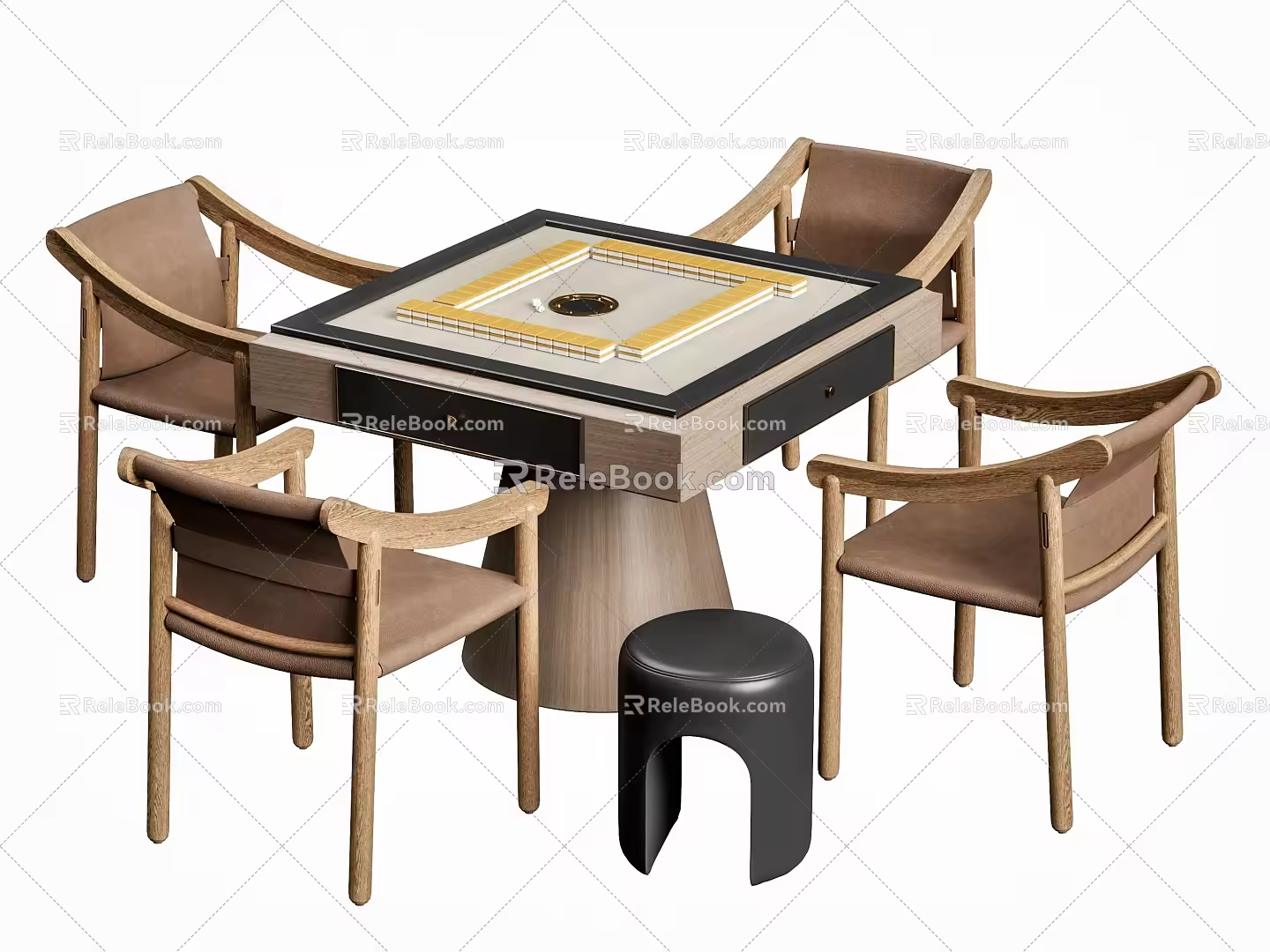 Modern Mahjong Table and Chair Mahjong Table and Chair Combination Mahjong Machine 3d model