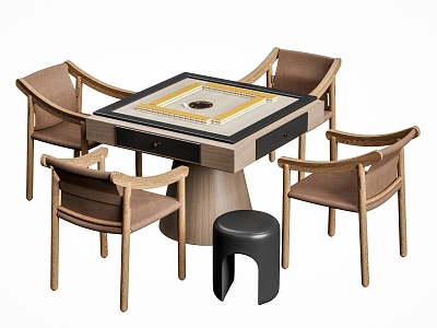 Modern Mahjong Table and Chair Mahjong Table and Chair Combination Mahjong Machine 3d model