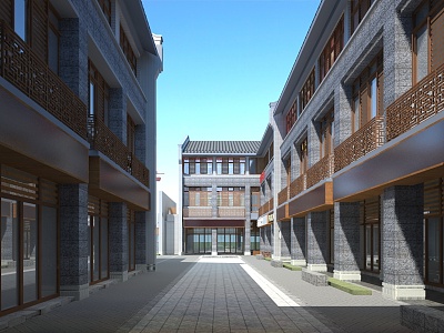 New Chinese Commercial Street 3d model