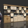 Modern Mall Retail Shop Interior With Wooden Shelves And Organized Product Displays