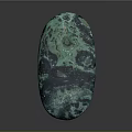 Oval Teal Blue Polished Stone With Natural Patterns And Smooth Surface 3d model