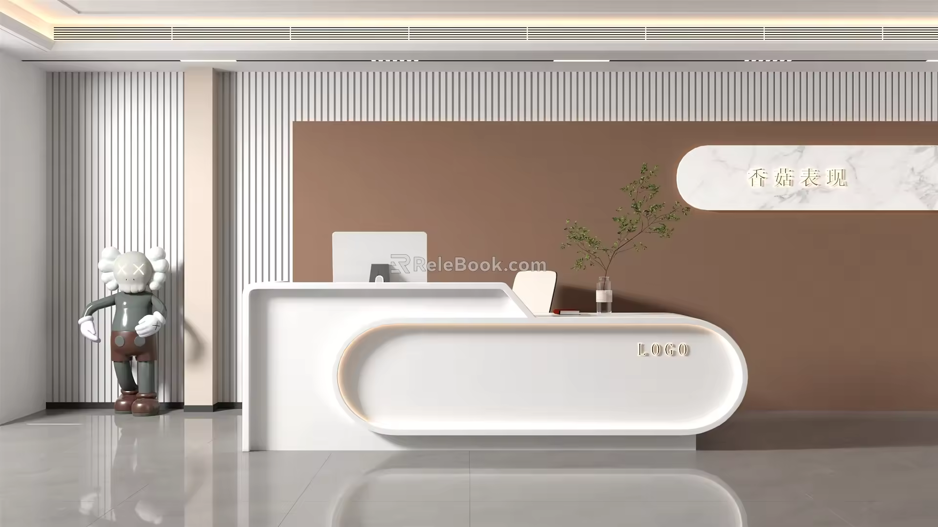 Modern reception desk 3d model