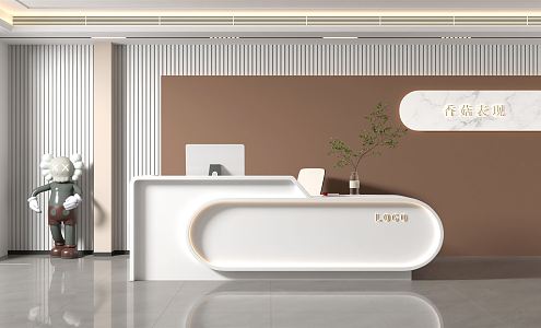 Modern reception desk 3d model