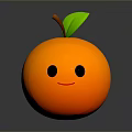Cute Orange Themed Household Decor with Smiling Face Green Leaf and Brown Stem