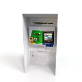 Self Service Kiosk With Silver Enclosure Touchscreen Display And Payment Interface