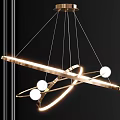 Modern Contemporary Chandeliers With Golden Frames Glass Balls And Ring Designs