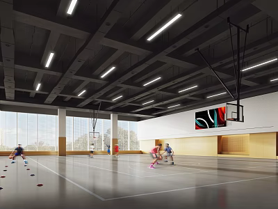modern basketball hall 3d model