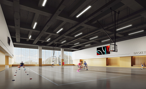 modern basketball hall 3d model