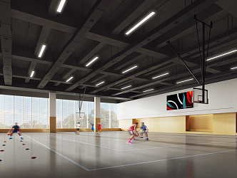 modern basketball hall 3d model