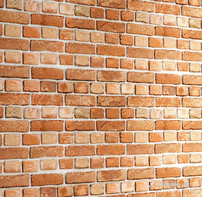 Decorative Rustic Brick Wall with Textured Warm Brown Bricks Design 3d model