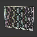 White Decorative Fence With Diamond Grid Pattern And Metal Frame Structure 3d model