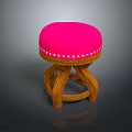 Comfortable Accent Chair With Pink Padded Seat Decorative White Trim And Wooden Legs