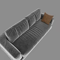 Gray Velvet Double Sofa with Brown Cushion and Modern Comfortable Design 3d model