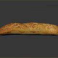 Homemade Freshly Baked Golden Crust Long Loaf Bread With Crispy Textured Surface