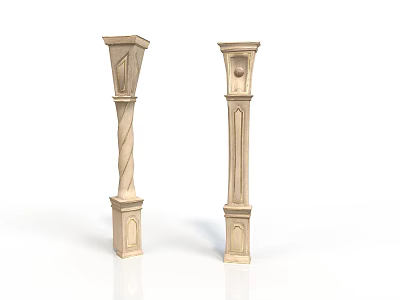 Elegant Classical Architectural Columns Design With Spiral Patterns And Ornate Carvings 3d model