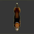 Cute Basset Hound With Brown Black White Coat Long Floppy Ears Standing On Gray Background