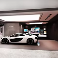 McLaren Showroom With Glass Doors Exterior And Interior Reception Desk Car