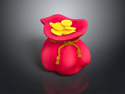 Money bag wallet coin bag gold bag leather bag cloth bag leather bag realistic 3d model