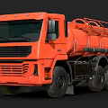 Orange Tanker Truck 3D Render With Large Storage Tank And Black Wheels