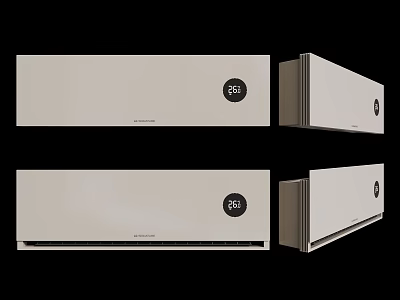 Modern White Air Conditioner Fan With Sleek Design And Round Control Panel 3d model